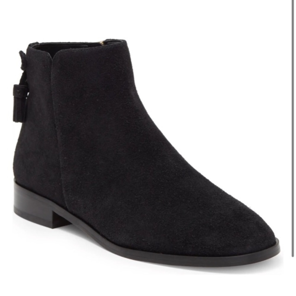 Kate Spade Black Suede Tassel Bootie